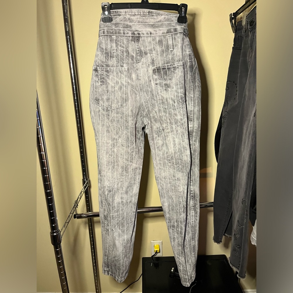 Pinstripe high waisted baggy pants - Picture 6 of 7